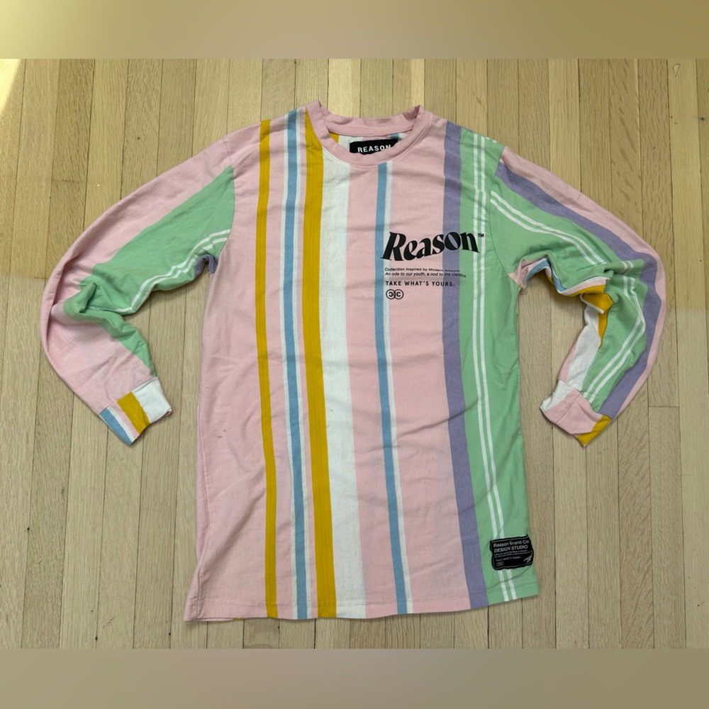 PASTEL STRIPED LONG SLEEVE T SHIRT